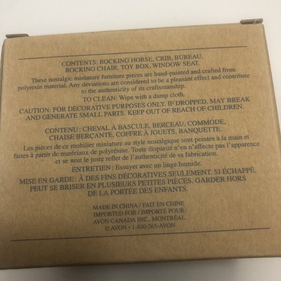 NIB Old Stock. 6 piece Avon Victorian Memories Miniature Nursery Vintage NOS - Picture 3 of 12